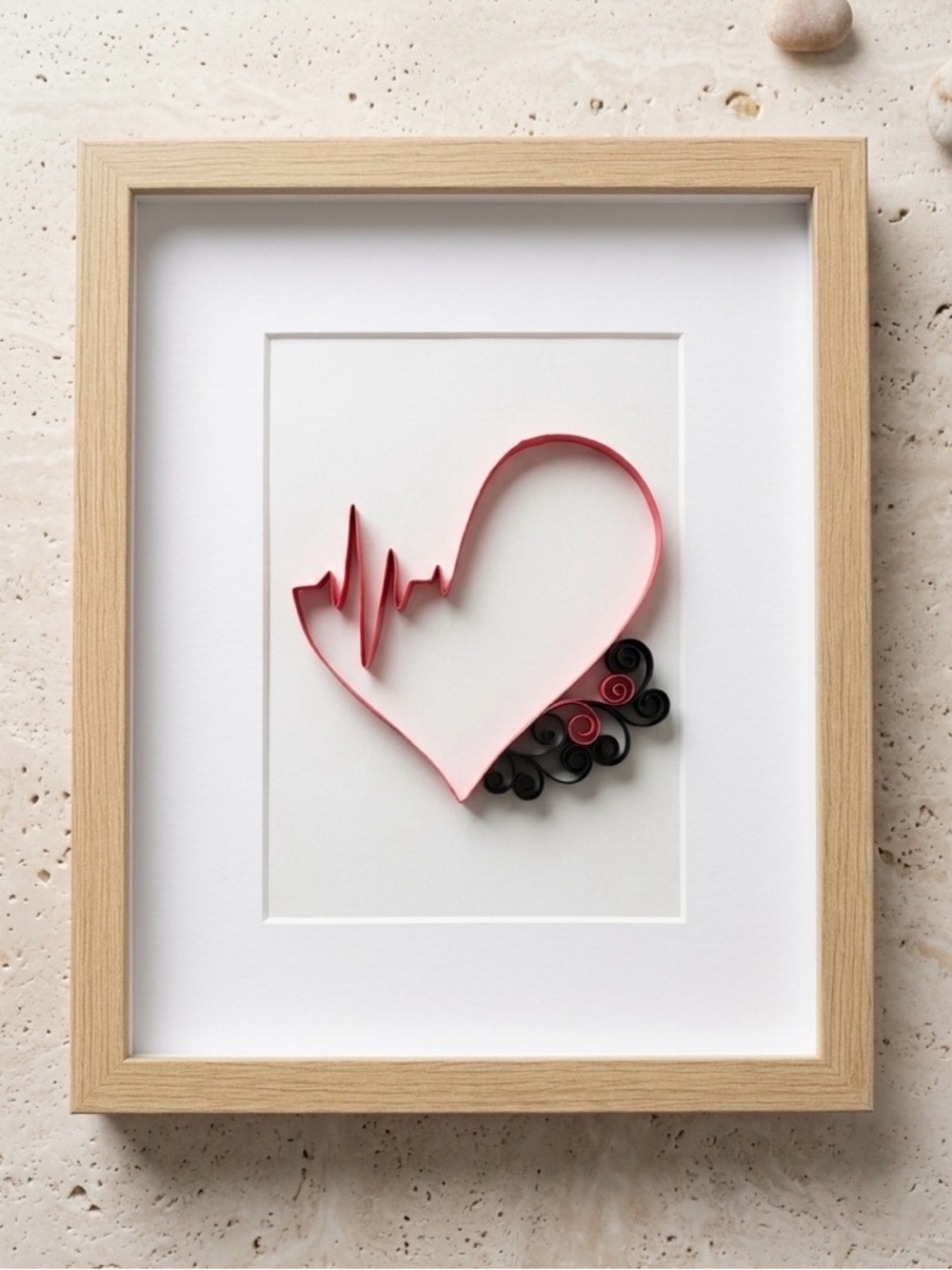 Handmade 3D Quilling Heart Art - Heart beat